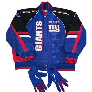 NFL‎ G-III New York Giants Jacket, Gloves XXL/XXG Full Snap Football Coat Men's